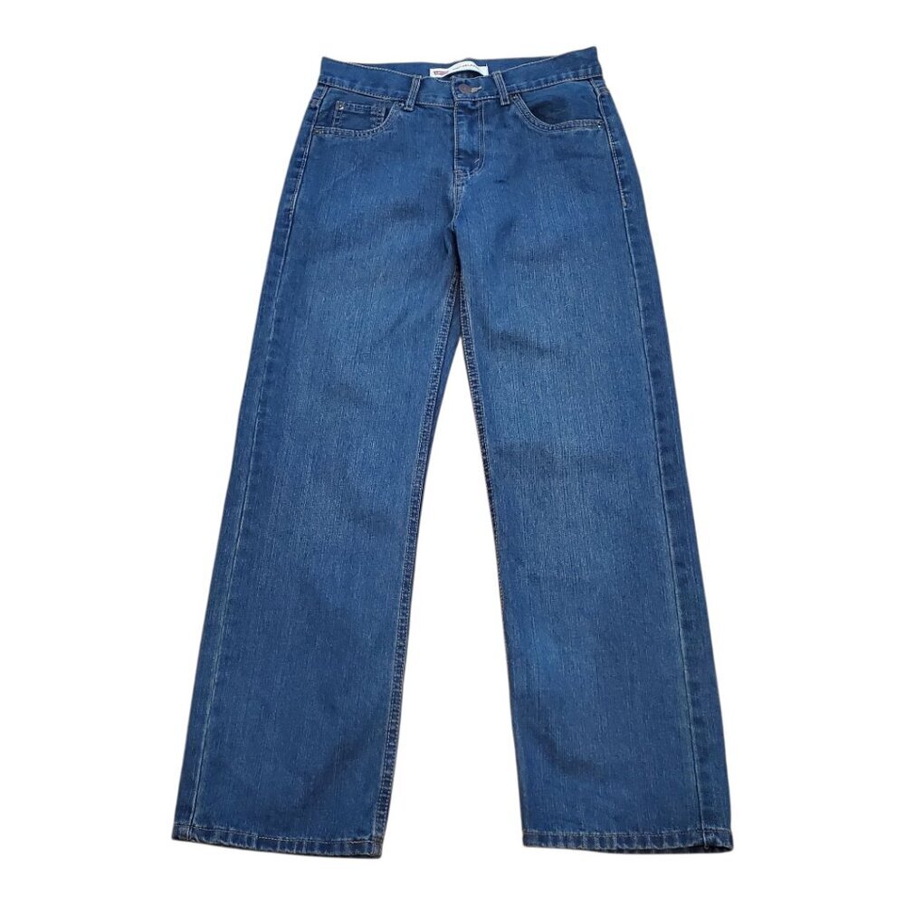 LEVIS SZ 14 Reg. 27 X 27 Boys 550 Relaxed Straight Leg Blue Denim Jeans
